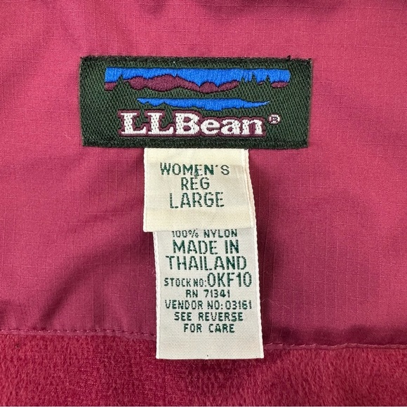 LL Bean wine black womens nylon soft shell zip front windbreaker jacket Large - Picture 2 of 9